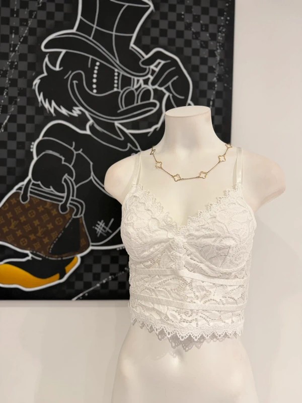 Top en Broderie blanc Taille L